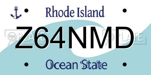 Z64NMD Rhode Island License Plate