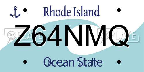 Z64NMQ Rhode Island License Plate