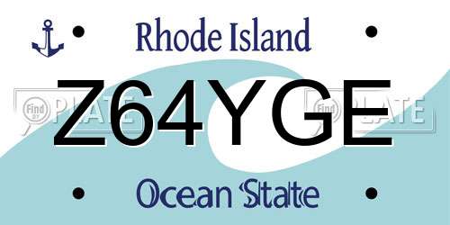 Z64YGE Rhode Island License Plate