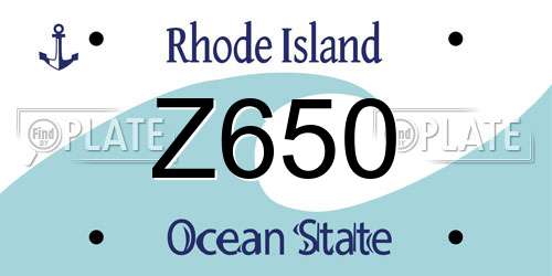 Z650 Rhode Island License Plate