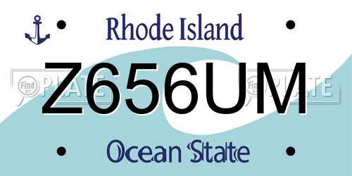 Z656UM Rhode Island License Plate