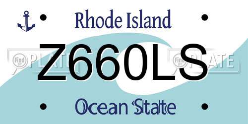 Z660LS Rhode Island License Plate