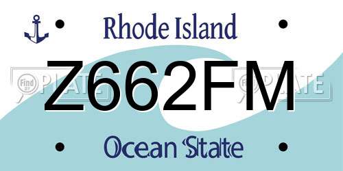 Z662FM Rhode Island License Plate