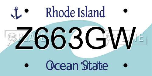 Z663GW Rhode Island License Plate