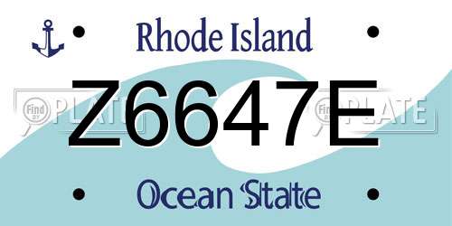 Z6647E Rhode Island License Plate