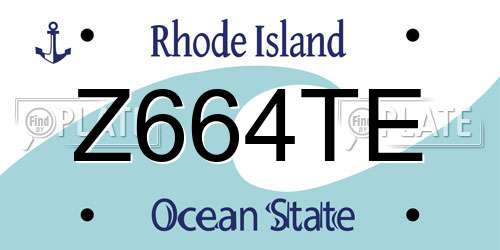 Z664TE Rhode Island License Plate