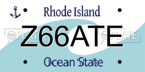 Z66ATE Rhode Island License Plate