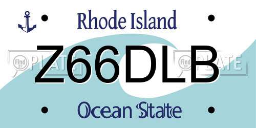 Z66DLB Rhode Island License Plate