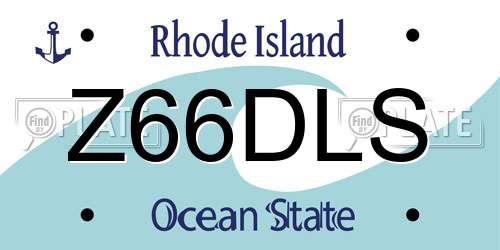 Z66DLS Rhode Island License Plate