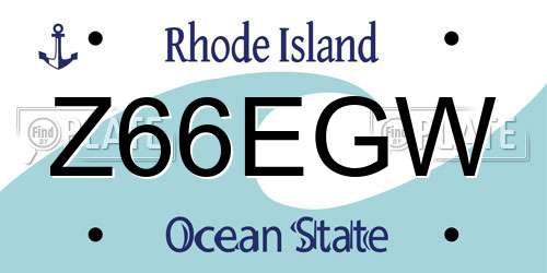Z66EGW Rhode Island License Plate