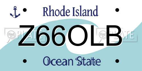 Z66OLB Rhode Island License Plate