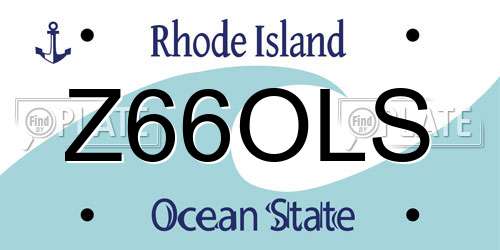 Z66OLS Rhode Island License Plate