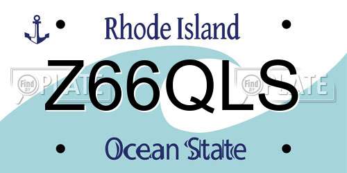 Z66QLS Rhode Island License Plate