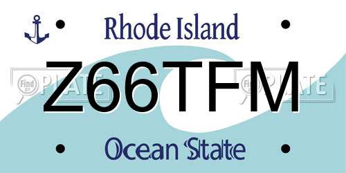 Z66TFM Rhode Island License Plate