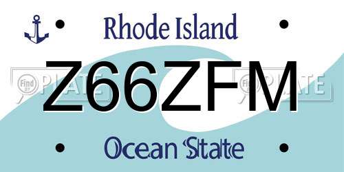 Z66ZFM Rhode Island License Plate