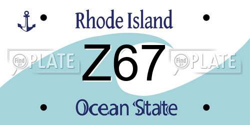 Z67 Rhode Island License Plate