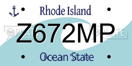 Z672MP Rhode Island License Plate