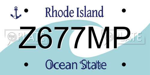 Z677MP Rhode Island License Plate