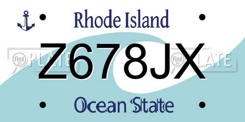 Z678JX Rhode Island License Plate