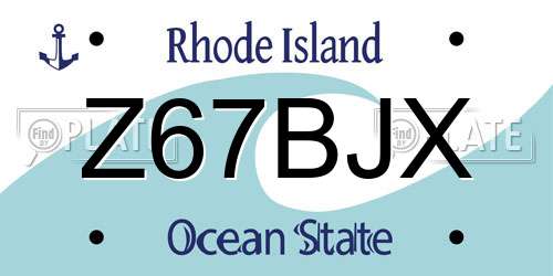 Z67BJX Rhode Island License Plate
