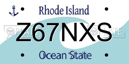 Z67NXS Rhode Island License Plate