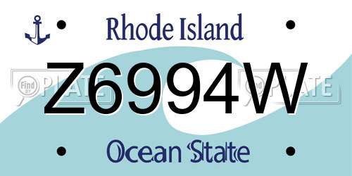Z6994W Rhode Island License Plate