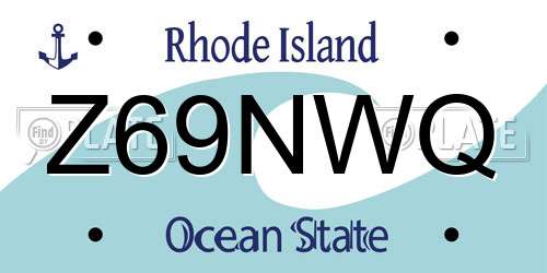 Z69NWQ Rhode Island License Plate