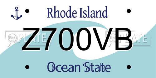 Z700VB Rhode Island License Plate
