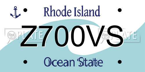 Z700VS Rhode Island License Plate