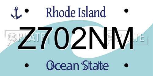 Z702NM Rhode Island License Plate