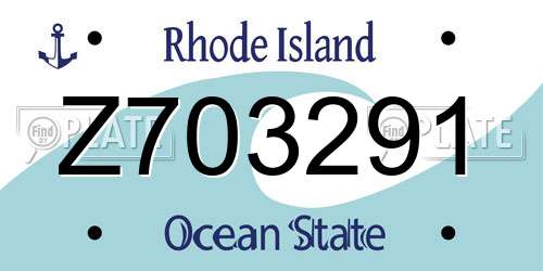 Z703291 Rhode Island License Plate