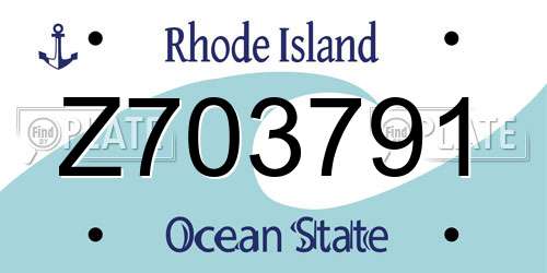 Z703791 Rhode Island License Plate