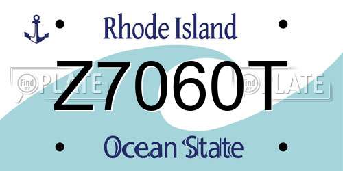 Z7060T Rhode Island License Plate
