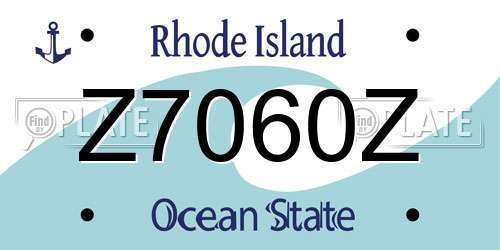 Z7060Z Rhode Island License Plate