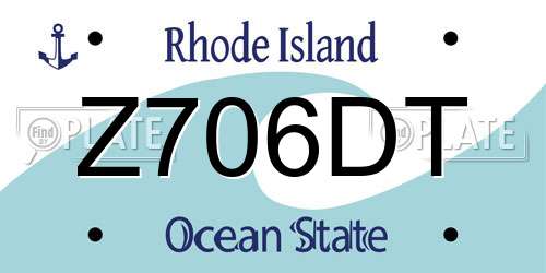 Z706DT Rhode Island License Plate