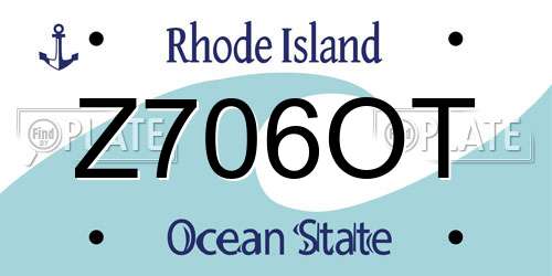 Z706OT Rhode Island License Plate