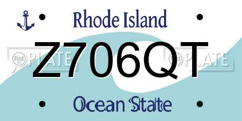 Z706QT Rhode Island License Plate