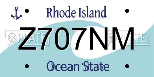 Z707NM Rhode Island License Plate