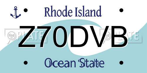 Z70DVB Rhode Island License Plate