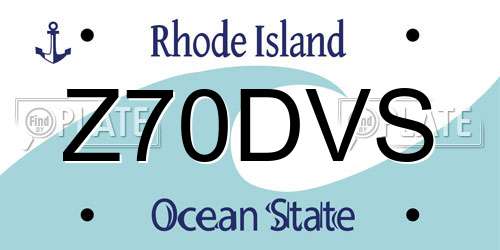 Z70DVS Rhode Island License Plate