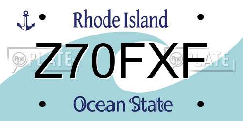 Z70FXF Rhode Island License Plate
