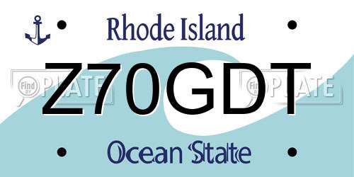 Z70GDT Rhode Island License Plate