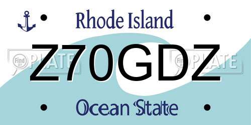 Z70GDZ Rhode Island License Plate