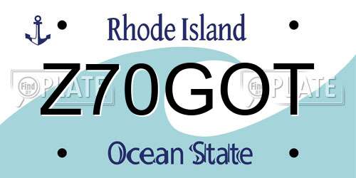 Z70GOT Rhode Island License Plate