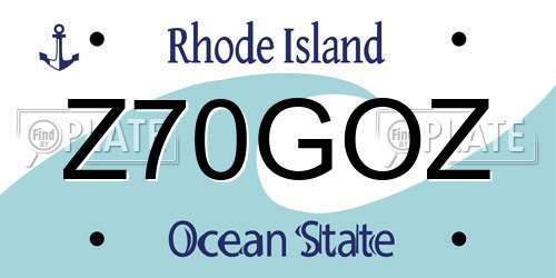Z70GOZ Rhode Island License Plate