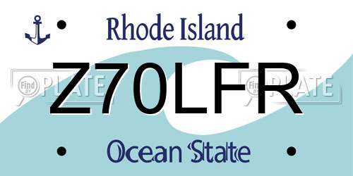 Z70LFR Rhode Island License Plate