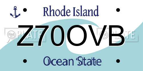 Z70OVB Rhode Island License Plate