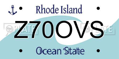 Z70OVS Rhode Island License Plate