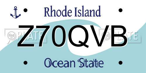 Z70QVB Rhode Island License Plate