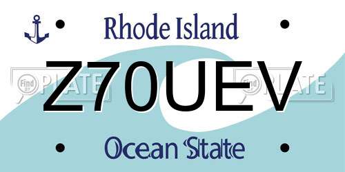 Z70UEV Rhode Island License Plate